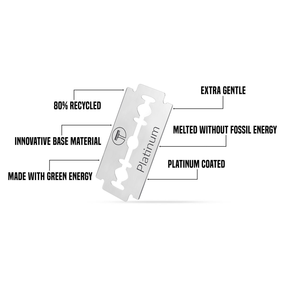 PLATINUM DOUBLE EDGE RAZOR BLADES X20
